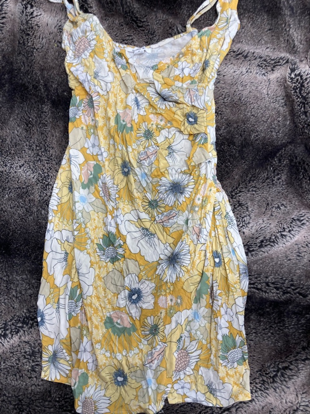 O'Neill Yellow Floral Sundress with White & Green Blooms